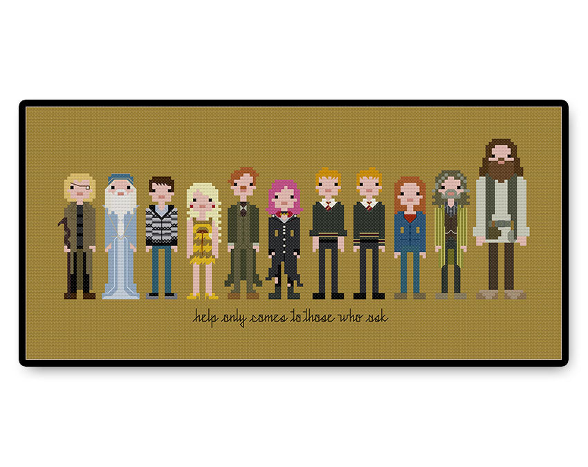 Harry Characters Cross Stitch Pattern Pixel People Potter Hermione