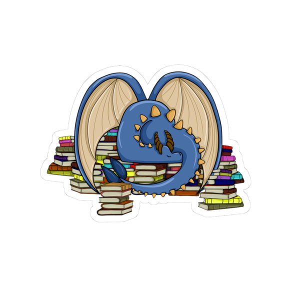 Book Hoarder Dragon – Cozy Fantasy Sticker