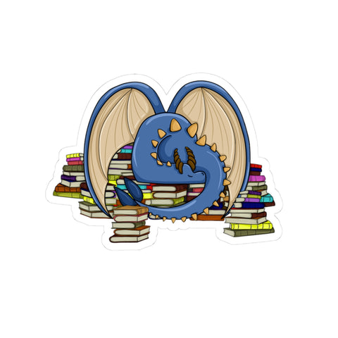 Book Hoarder Dragon – Cozy Fantasy Sticker