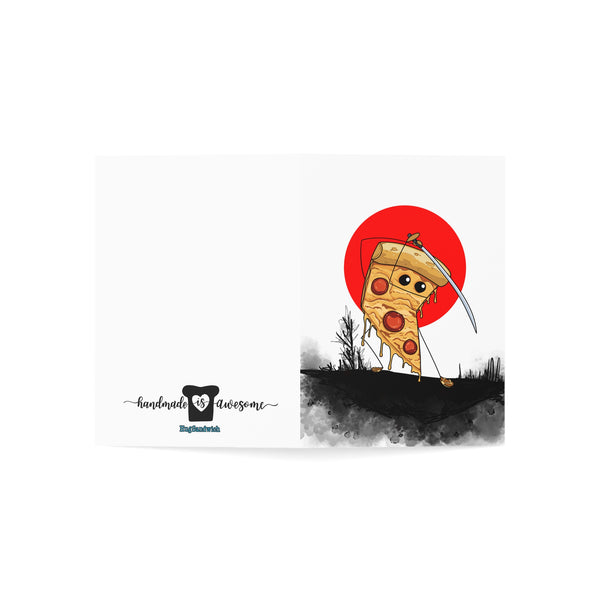 Slice of Vengeance – Pizza Samurai Greeting Cards