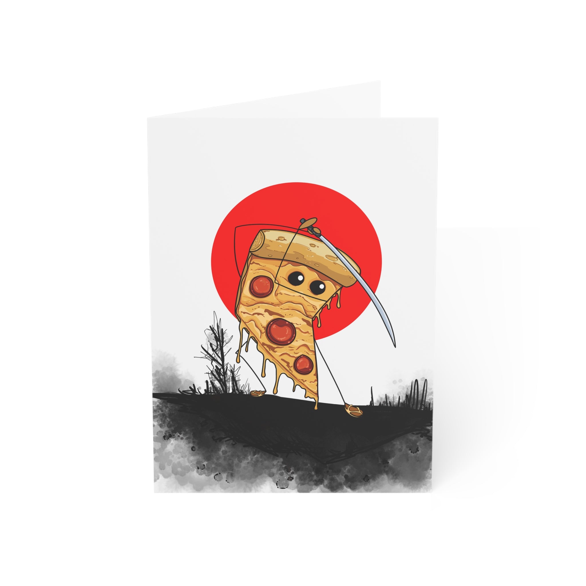 Slice of Vengeance – Pizza Samurai Greeting Cards