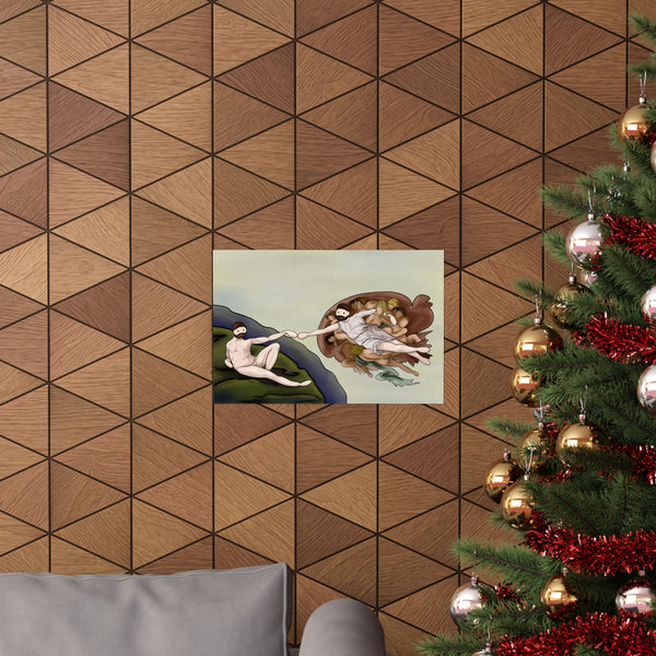 The Creation – Whimsical Parody Art Poster