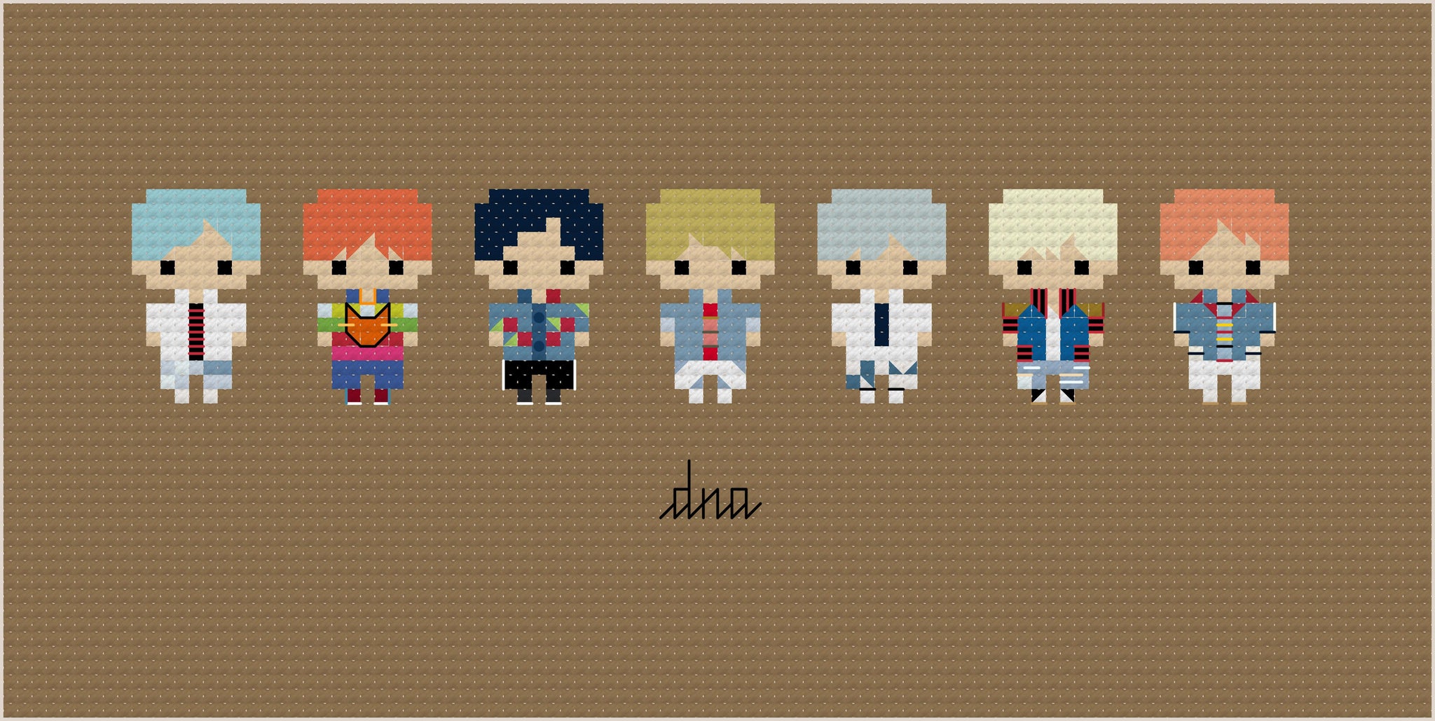 BTS DNA Bite Size - PDF Cross Stitch Pattern