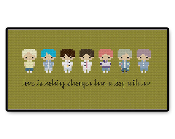 BTS Boy With Luv 2 Bite Size - PDF Cross Stitch Pattern