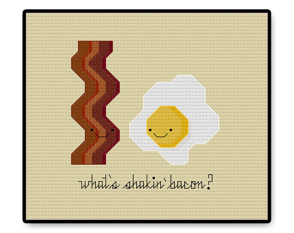 Eggs and Bacon Kawaii - Complete Cross Stitch Kit