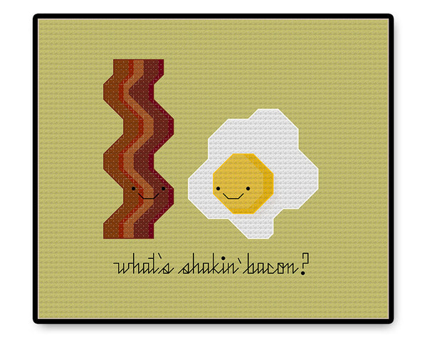 Eggs and Bacon Kawaii - Complete Cross Stitch Kit