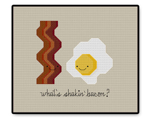 Eggs and Bacon Kawaii - Complete Cross Stitch Kit