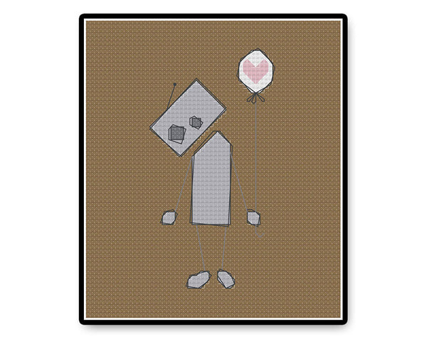 Lonely Robot - Complete Cross Stitch Kit