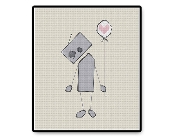 Lonely Robot - Complete Cross Stitch Kit