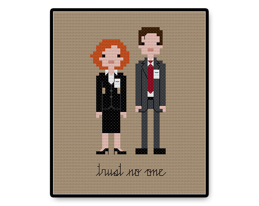 Mulder and Scully - PDF Cross Stitch Pattern