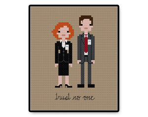 Mulder and Scully - PDF Cross Stitch Pattern