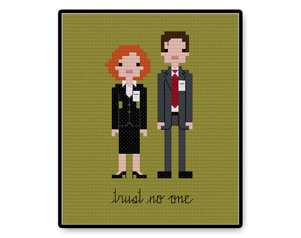 Mulder and Scully - PDF Cross Stitch Pattern