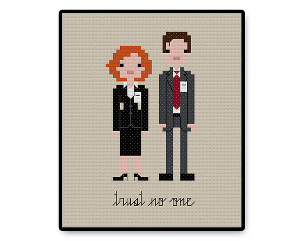 Mulder and Scully - PDF Cross Stitch Pattern