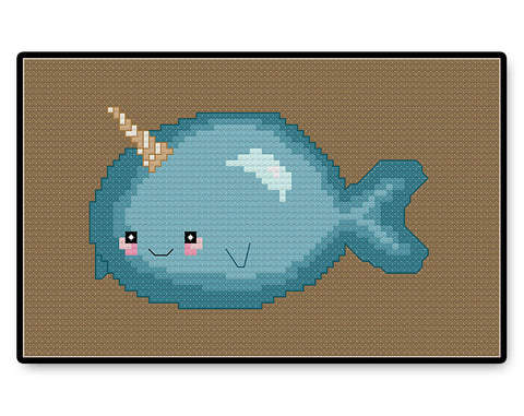 Narwhal Kawaii - Complete Cross Stitch Kit