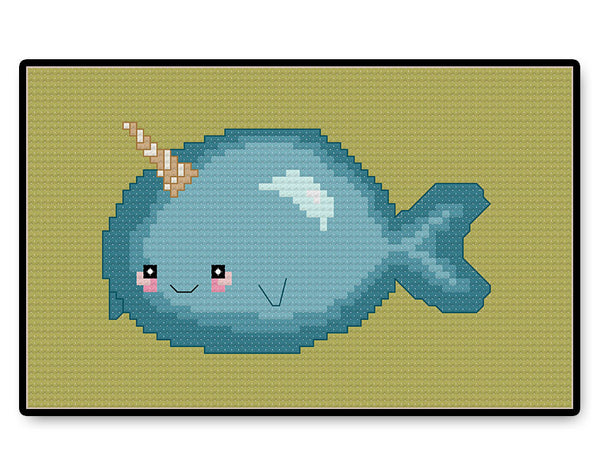 Narwhal Kawaii - Complete Cross Stitch Kit