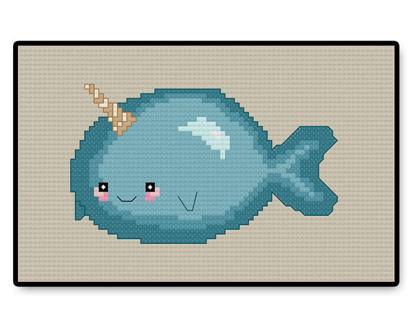 Narwhal Kawaii - Complete Cross Stitch Kit