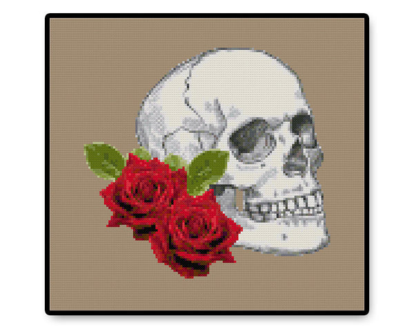 Skull and Roses - PDF Cross Stitch Pattern