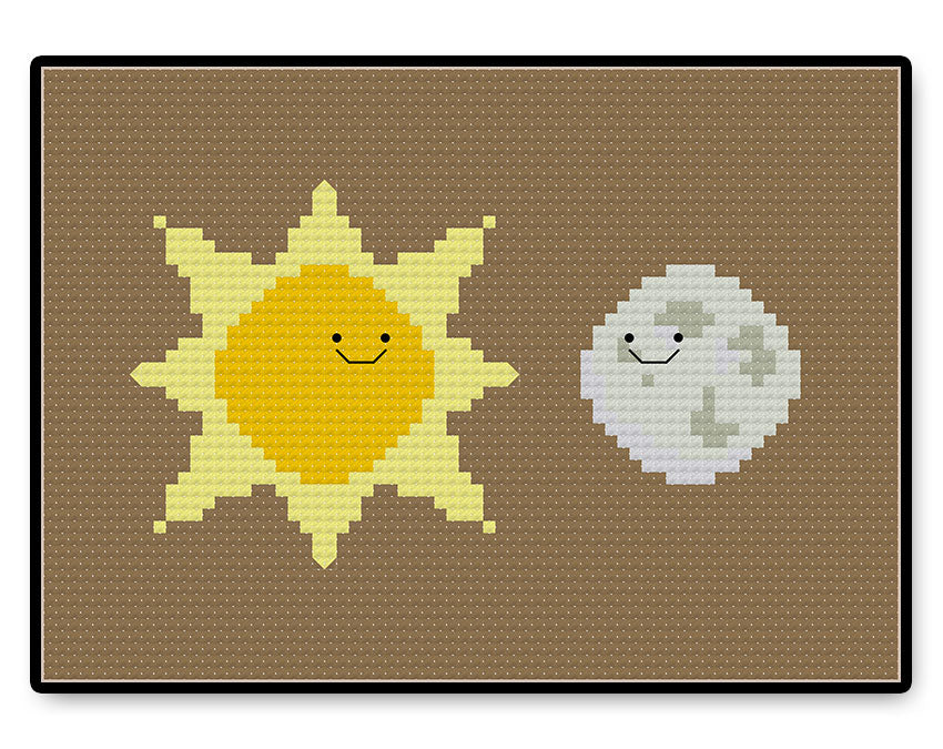 Sun and Moon Kawaii - Complete Cross Stitch Kit