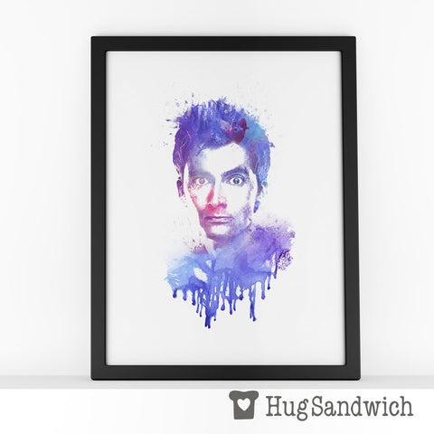 10th Doctor Watercolor - PDF Printable Wall Art