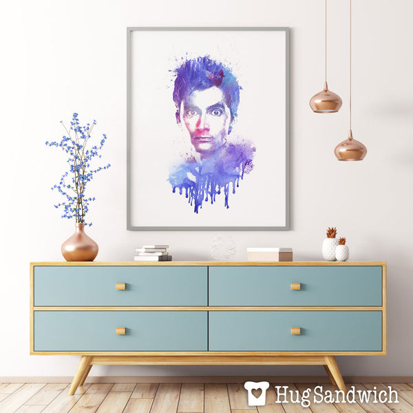 10th Doctor Watercolor - PDF Printable Wall Art