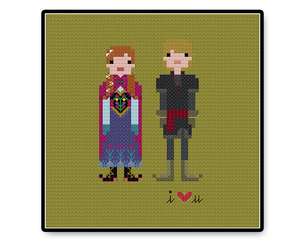 Anna and Kristoff In Love - Complete Cross Stitch Kit