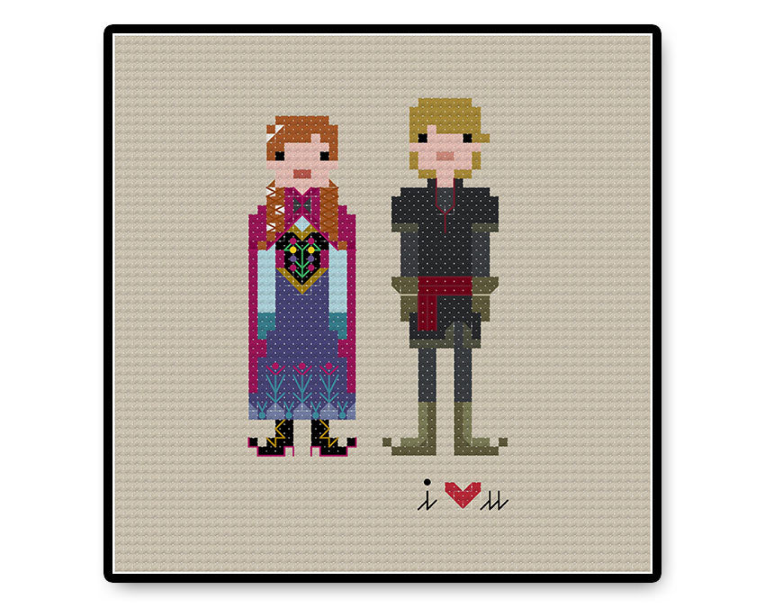 Anna and Kristoff In Love - PDF Cross Stitch Pattern