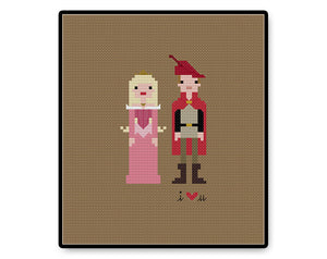 Aurora and Prince Phillip In Love Ball Gown - PDF Cross Stitch Pattern