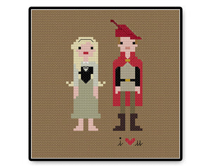 Aurora and Prince Phillip In Love - PDF Cross Stitch Pattern