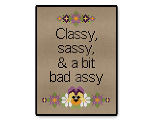 Classy, Sassy, Bad Assy - PDF Cross Stitch Pattern