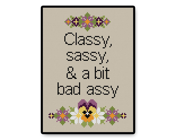 Classy, Sassy, Bad Assy - PDF Cross Stitch Pattern