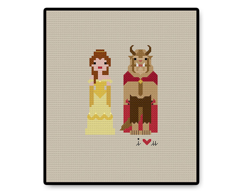 Belle and the Beast In Love Ball Gown - Complete Cross Stitch Kit