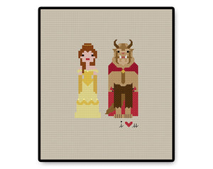 Belle and the Beast In Love Ball Gown - Complete Cross Stitch Kit