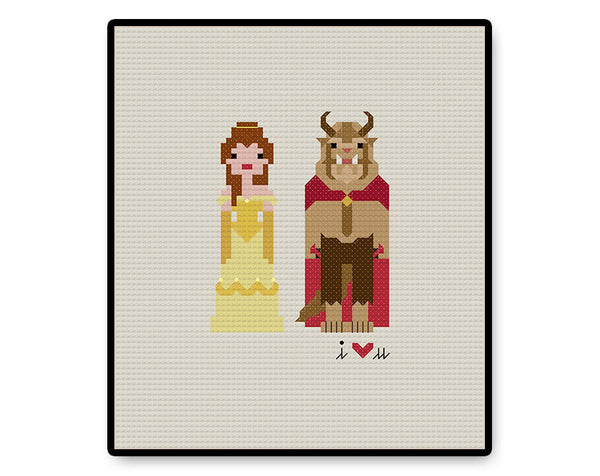 Belle and the Beast In Love Ball Gown - Complete Cross Stitch Kit