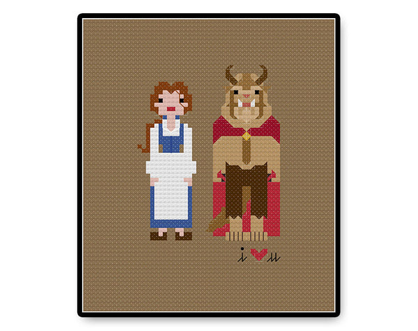 Belle and the Beast In Love - Complete Cross Stitch Kit