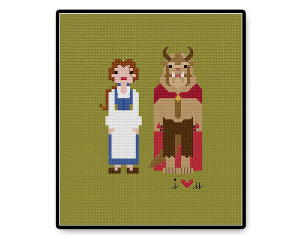 Belle and the Beast In Love - Complete Cross Stitch Kit