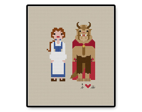 Belle and the Beast In Love - Complete Cross Stitch Kit