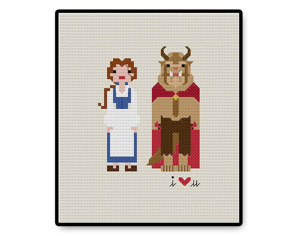 Belle and the Beast In Love - Complete Cross Stitch Kit