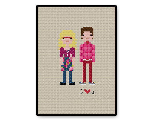 Bernadette and Howard In Love - PDF Cross Stitch Pattern