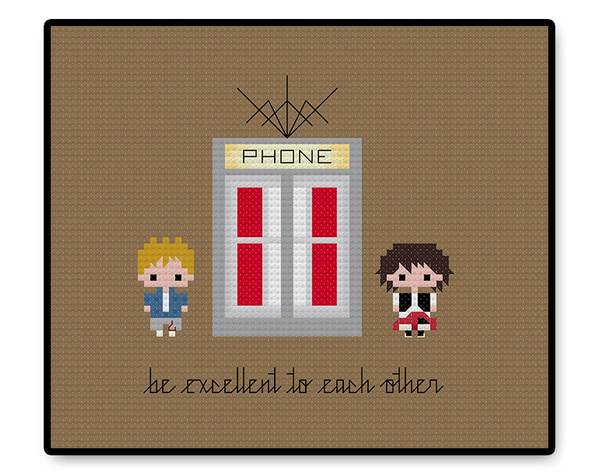 Bill and Ted Bite Size - PDF Cross Stitch Pattern