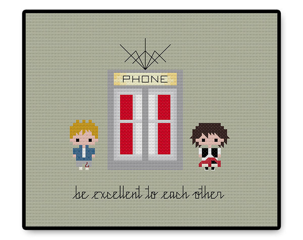 Bill and Ted Bite Size - PDF Cross Stitch Pattern