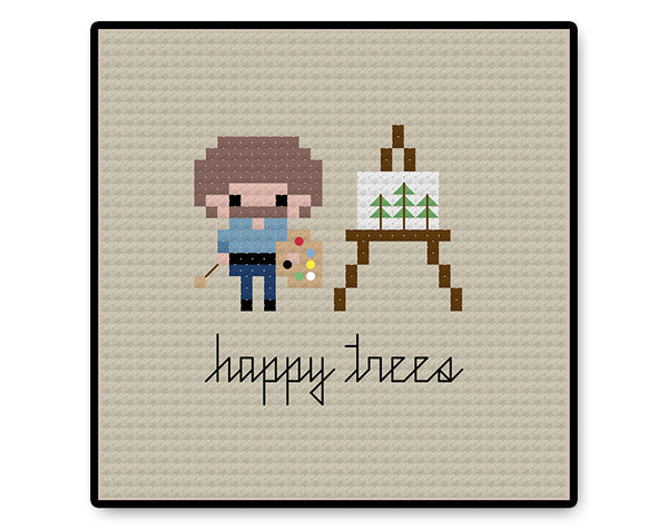 Happy Trees Bite Size - PDF Cross Stitch Pattern