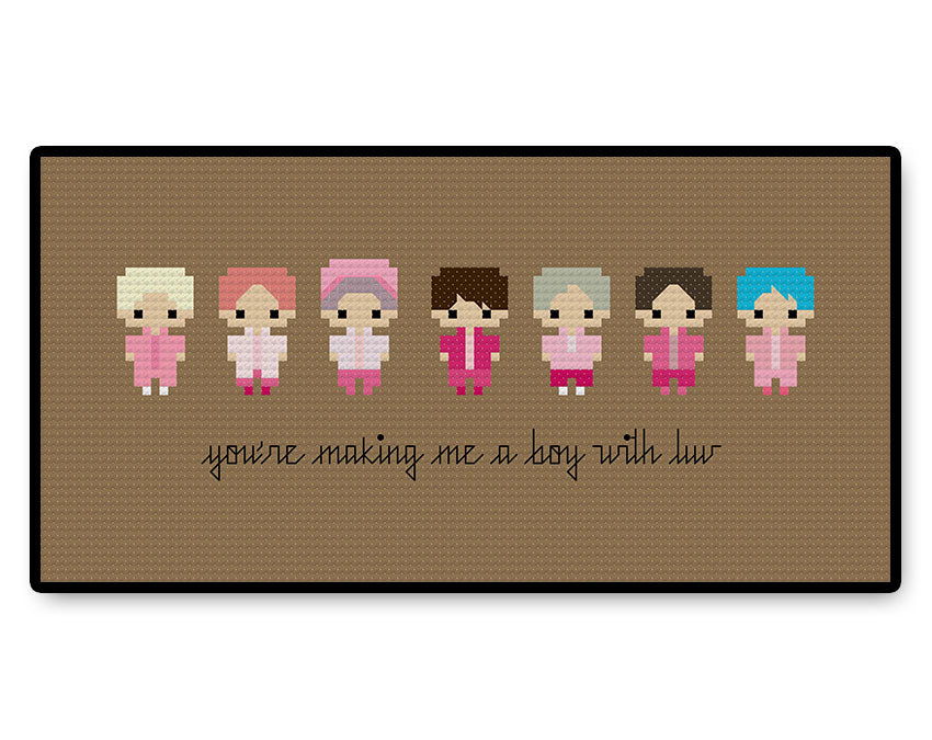 BTS Boy With Luv Bite Size - PDF Cross Stitch Pattern