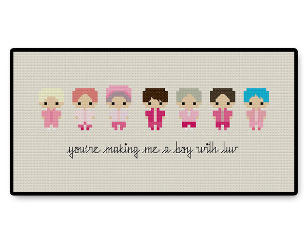 BTS Boy With Luv Bite Size - PDF Cross Stitch Pattern