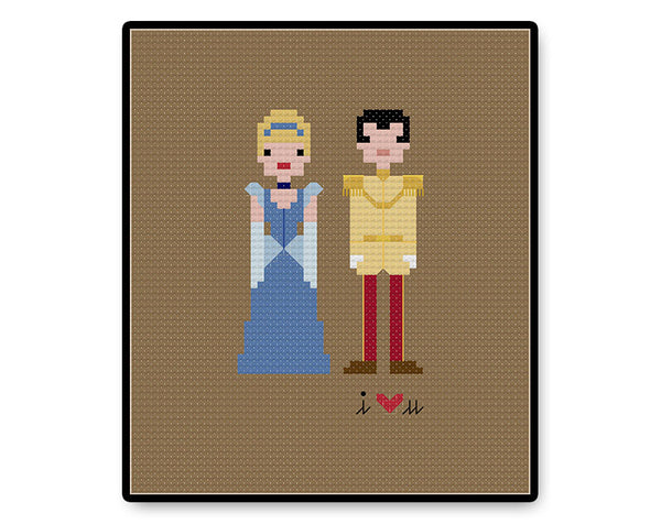 Cinderella and Prince Charming In Love Ball Gown - Complete Cross Stitch Kit