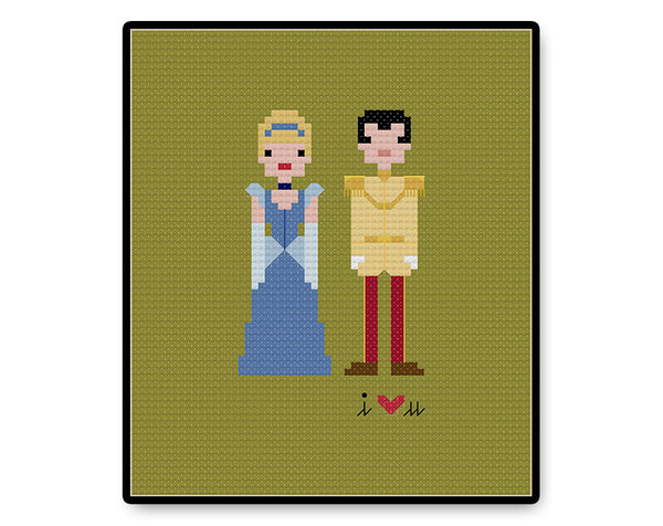 Cinderella and Prince Charming In Love Ball Gown - Complete Cross Stitch Kit