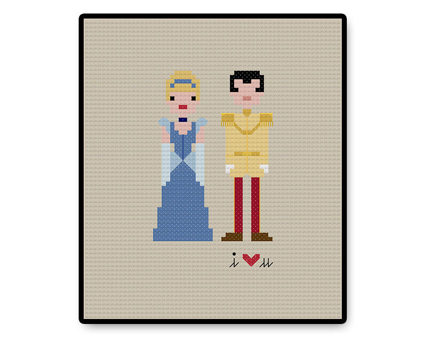 Cinderella and Prince Charming In Love Ball Gown - Complete Cross Stitch Kit