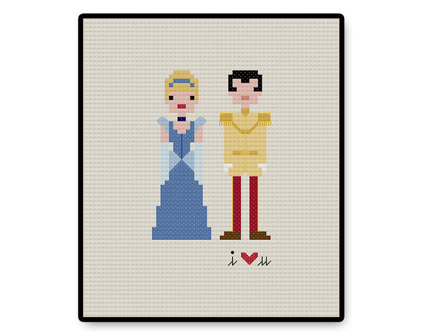 Cinderella and Prince Charming In Love Ball Gown - Complete Cross Stitch Kit