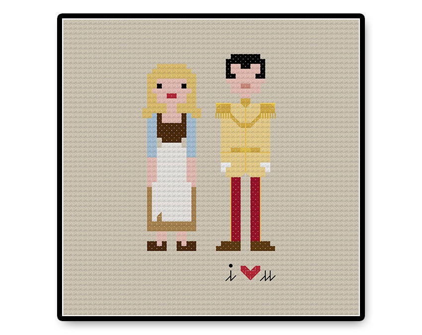 Cinderella and Prince Charming In Love - Complete Cross Stitch Kit