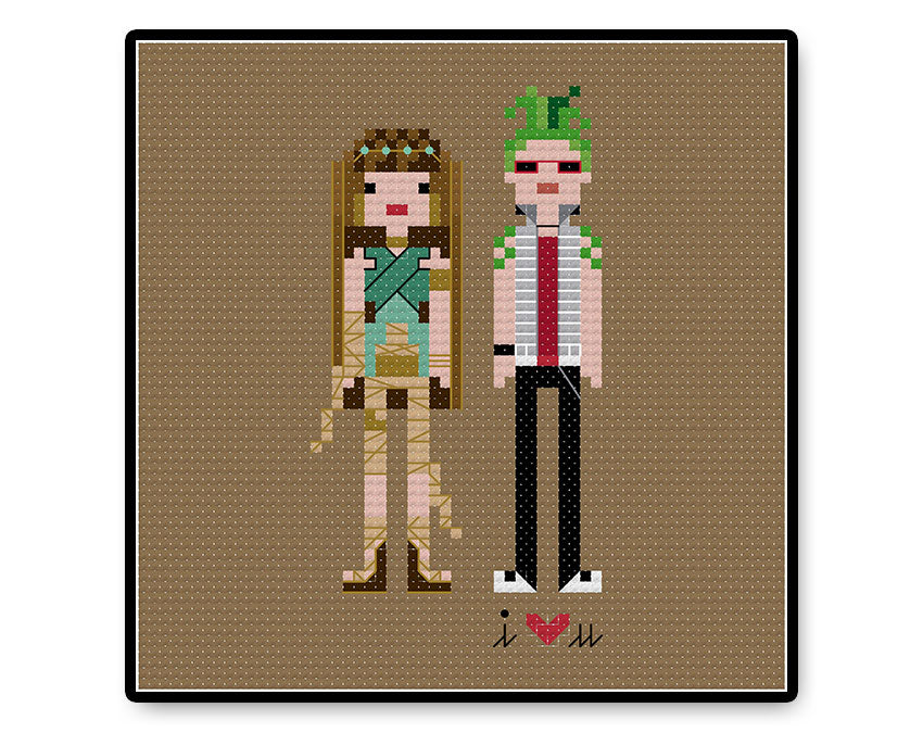 Cleo and Deuce In Love - PDF Cross Stitch Pattern