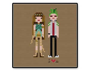 Cleo and Deuce In Love - PDF Cross Stitch Pattern